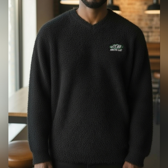 Vintage Arctic Cat Black Mens Sweater (SW2) - Picture 3 of 10